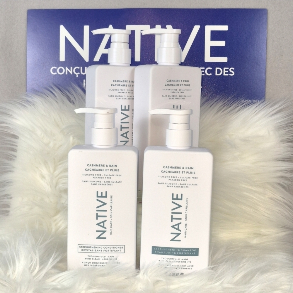 Native Cashmere & Rain Strengthening Shampoo & Conditioner  Bundle of 4